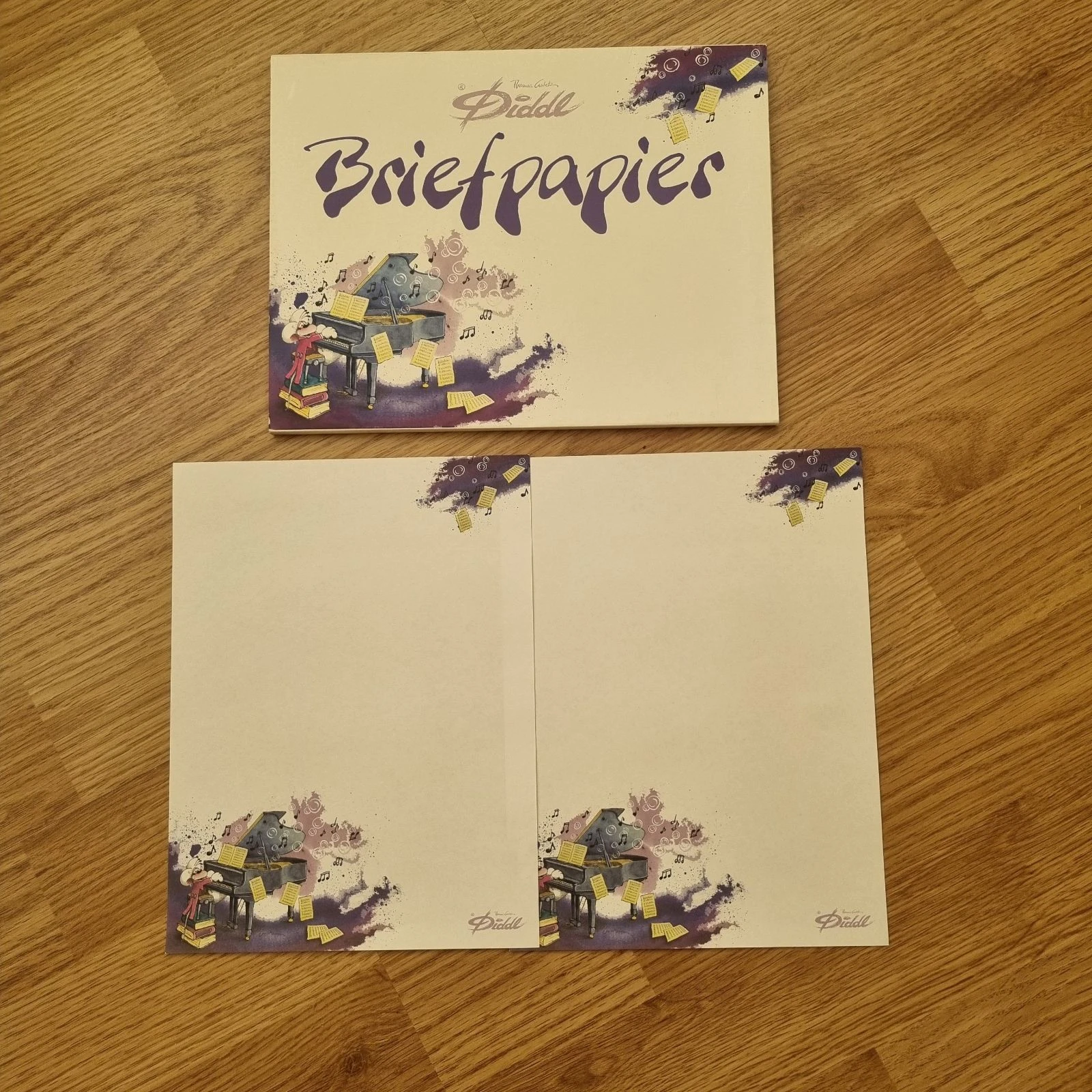Diddl witte briefpapiermap + 2 briefpapier 34